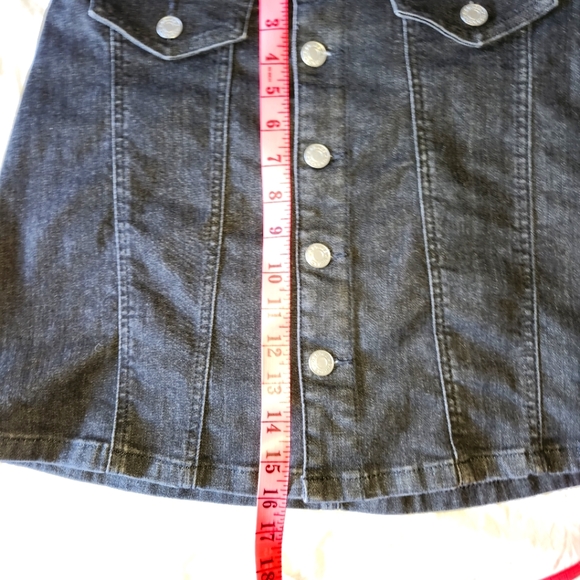 Garage black stretch denim button front miniskirt in size medium - Picture 8 of 12